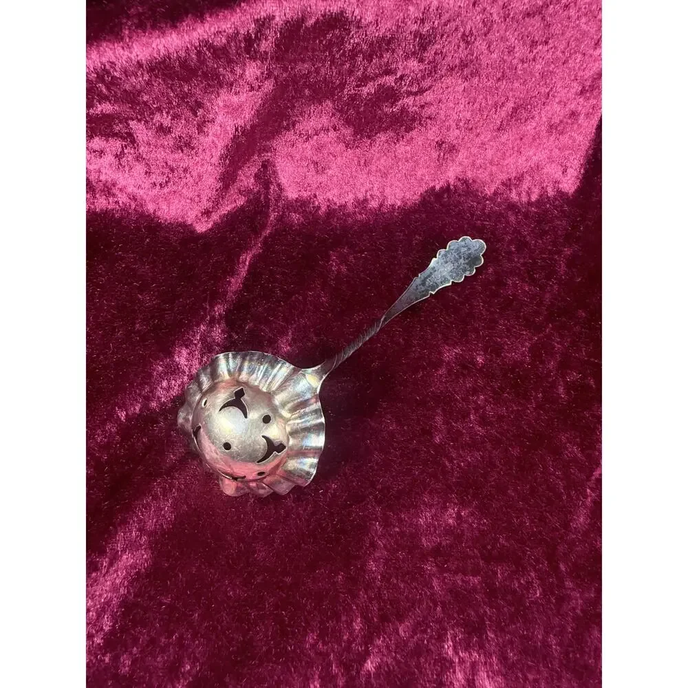 Vintage Silverplate Sugar Sifter Spoon – Pierced Bowl Floral Handle